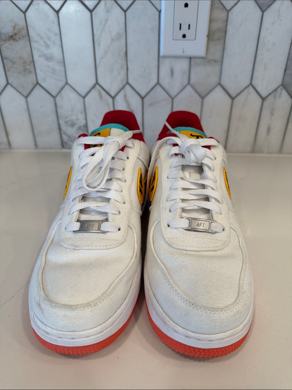 Nike Air Force 1 '07 LX 'Year Of The Tiger' Sail Gold  woman’s SIZE 8.5 - Picture 3 of 9